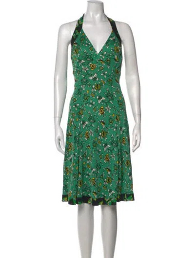Pre-owned Issa Silk Knee-length Dress In Green