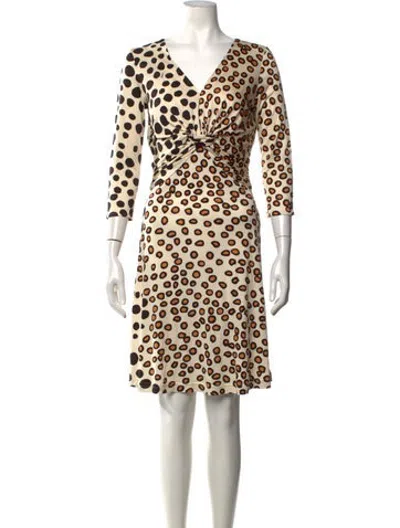 Pre-owned Issa Silk Knee-length Dress In Neutrals