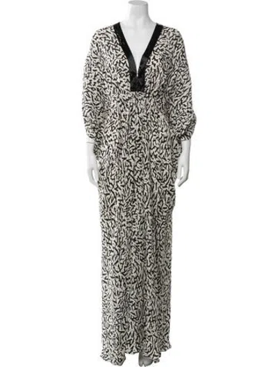 Pre-owned Issa Silk Long Dress In Neutrals