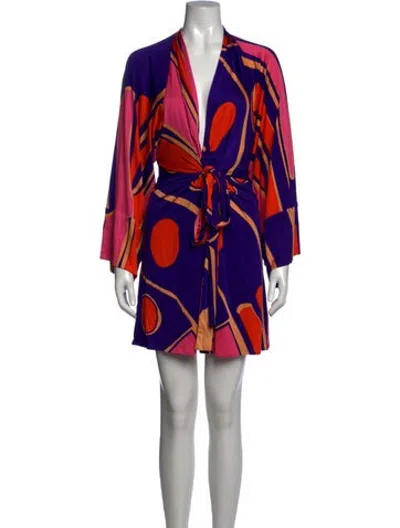 Pre-owned Issa Silk Mini Dress In Purple