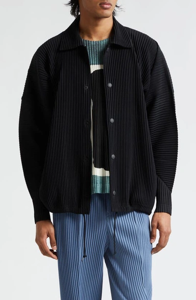 Issey Miyake Monthly Colors February Pleated Jacket In Black