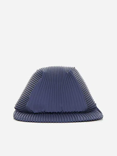 Issey Miyake Pleated Fabric Cap In Blue