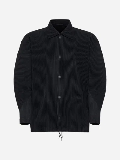 Issey Miyake Pleated Fabric Shirt In Black
