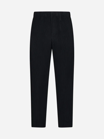 Issey Miyake Pleated Fabric Trousers In Black