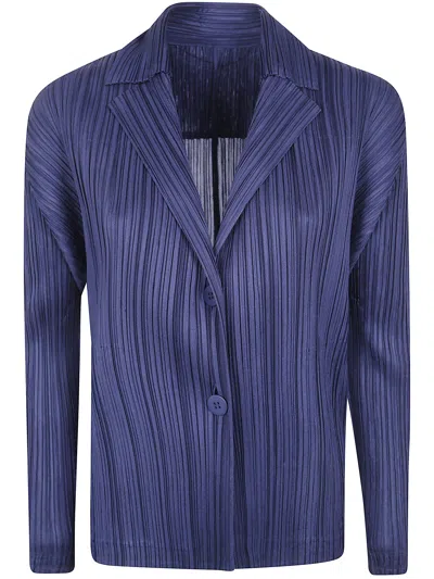 Issey Miyake Pleats Please By  "pleats Jacket" Jacket In Blue