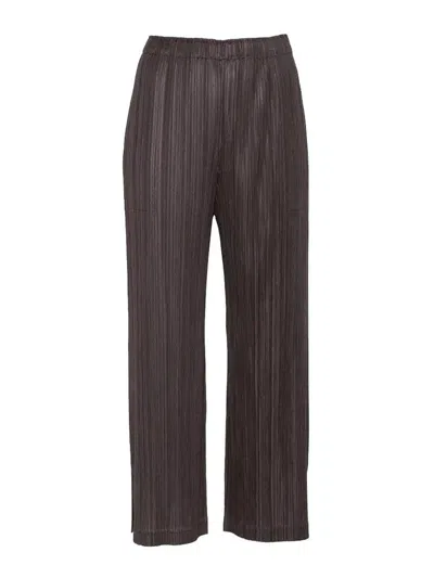 Issey Miyake Thicker Bottoms 2 Pleated Trousers In Brown