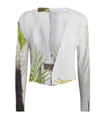 Issey Miyake Urban Jungle Pleats Cardigan In Gray