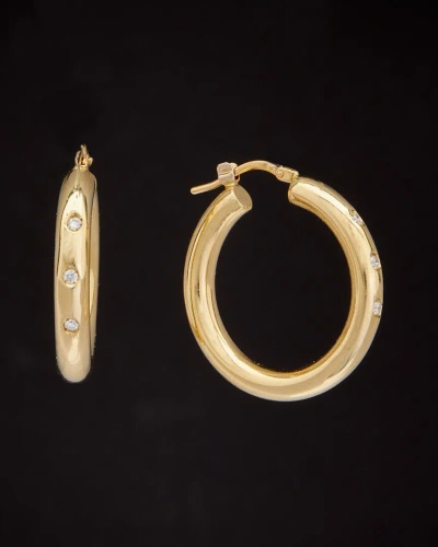 Italian Gold 14k  0.15 Ct. Tw. Diamond Earrings