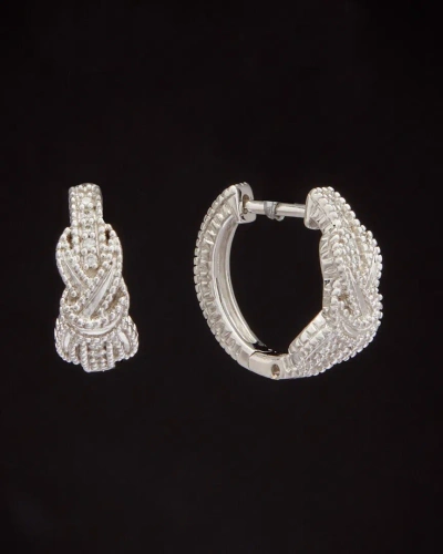Italian Gold 18k  0.16 Ct. Tw. Diamond Huggie Earrings In Metallic