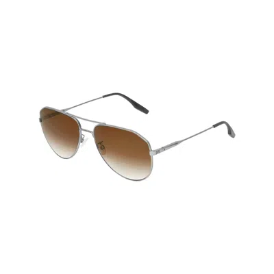 Ivi Vision Unisex Merc Sunglasses In Chrome/brown Gradient Lens In Silver