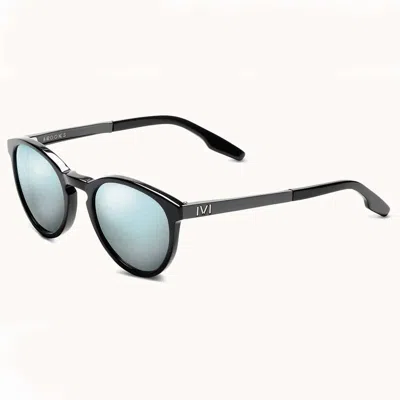 Ivi Vision Women's Brooks Sunglasses In Polished Black - Grey / Blue Chrome Flash