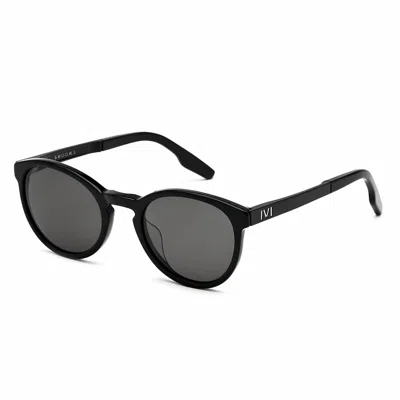 Ivi Vision Women's Brooks Sunglasses In Polished Black/brushed Black/grey Polarized Lens