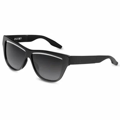 Ivi Vision Women's Dusky Sunglasses In Polished Black - Brushed Black / Grey Lens