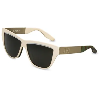 Ivi Vision Women's Dusky Sunglasses In Polished Ivory / Green Grey In Multi