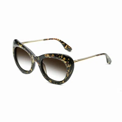 Ivi Vision Women's Faye Sunglasses In Tigers Eye - Brushed Gold In Multi