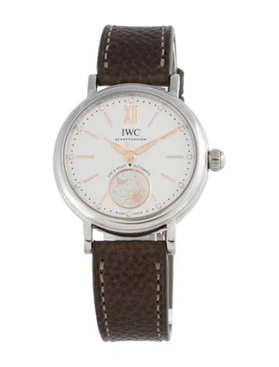 Pre-owned Iwc Schaffhausen Portofino Automatic Day & Night 34 Watch In Multicolor