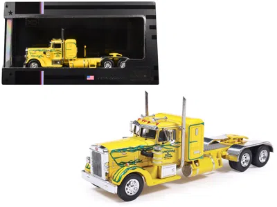 Ixo 1952 Peterbilt 350 Truck Tractor "maggini & Son Trucking" Yellow With Green Flames 1/64 Diecast Mode