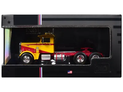 Ixo 1963 Peterbilt 381 Truck Tractor Yellow With Red Graphics 1/64 Diecast Model Car By  Models