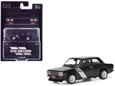 Ixo 1971 Datsun 510 Black With Silver Stripes 1/64 Diecast Model Car By  Models