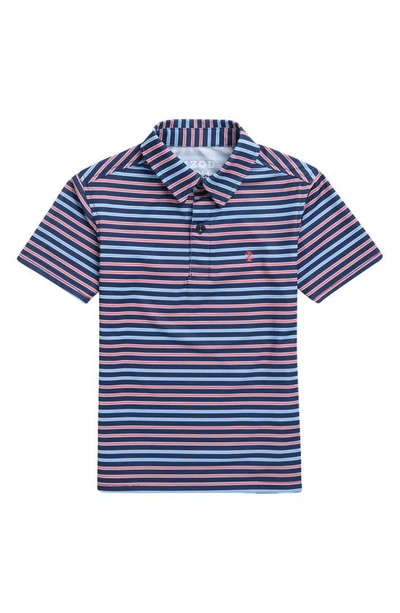 Izod Kids' Stripe Performance Polo In Medieval Blue