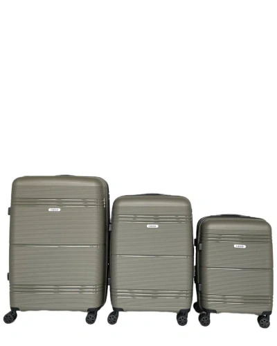 Izod Legna Expandable 3pc Suitcase Set In Green