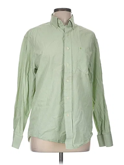 Pre-owned Izod Long Sleeve Button Down Shirt In Green