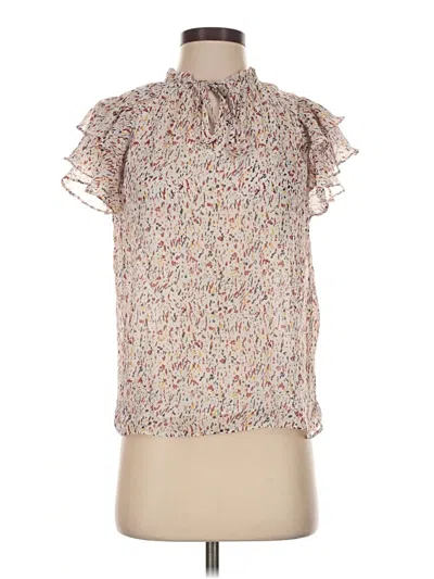 Pre-owned J By Joie Short Sleeve Turtleneck In Ivory