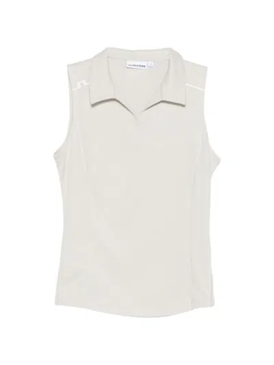J. Lindeberg Leah Sleeveless Polo Top In Neutral