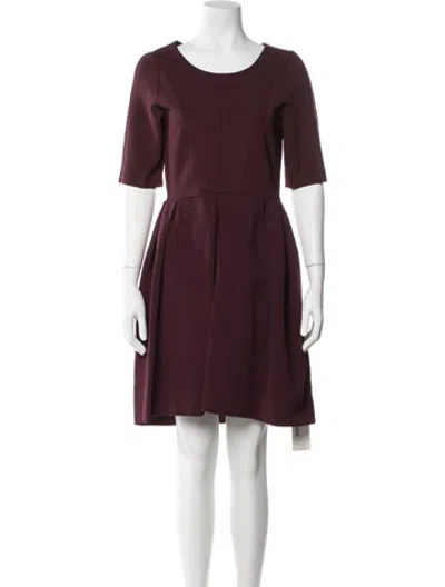 Pre-owned J Mendel Crew Neck Knee-length Dress In Purple