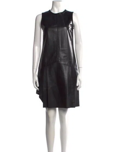 Pre-owned J Mendel Lamb Leather Knee-length Dress In Black
