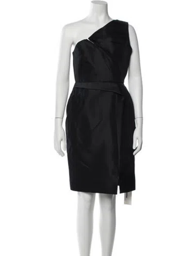 Pre-owned J Mendel Silk Knee-length Dress In Black
