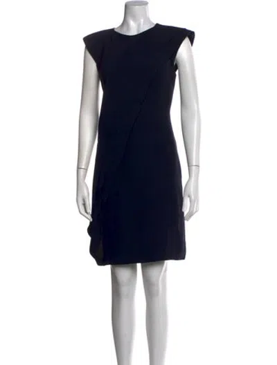 Pre-owned J Mendel Silk Knee-length Dress In Blue