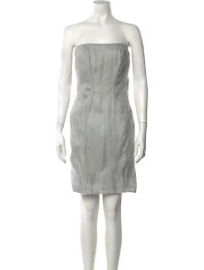Pre-owned J Mendel Silk Mini Dress In Grey