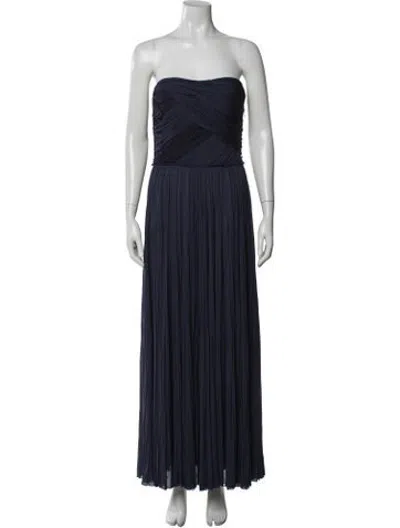 Pre-owned J Mendel Strapless Long Dress In Purple