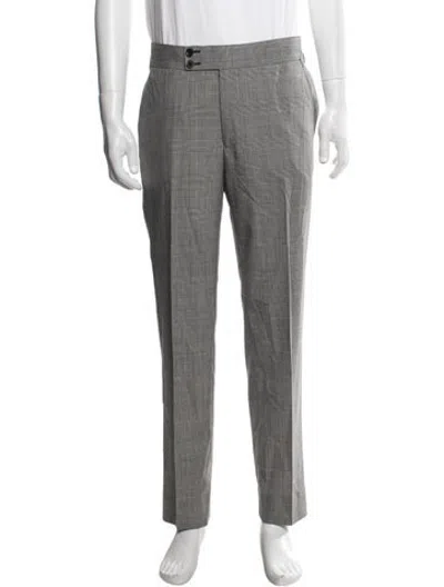Pre-owned J. Mueser Plaid Print Dress Pants In Multicolor