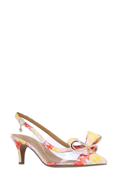 J. Reneé Calista Slingback Pointed Cap Toe Pump In Clear/ Warm