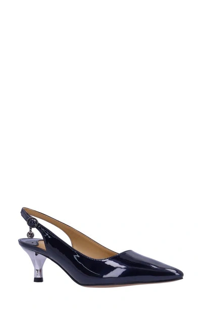 J. Reneé Ferryanne Slingback Pointed Toe Pump In Navy