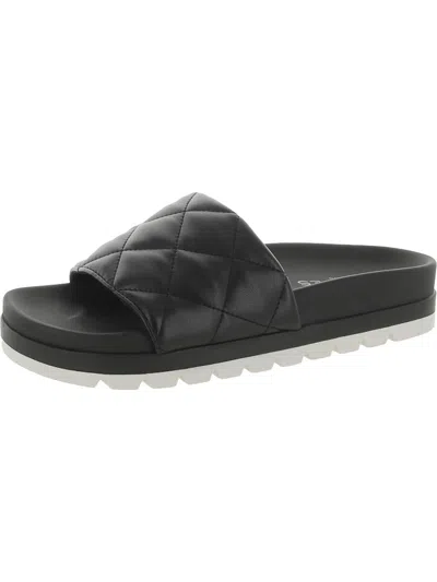 J/slides Rio Luxe Womens Faux Leather Slide Sandals In Black