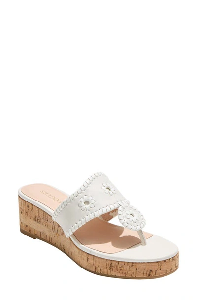 Jack Rogers Jacks Platform Wedge Sandal In White