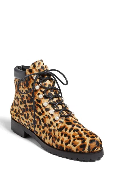 Jack Rogers Peyton Pearl Boots Women's Brown Leopard Ankle Bootie Jobb118