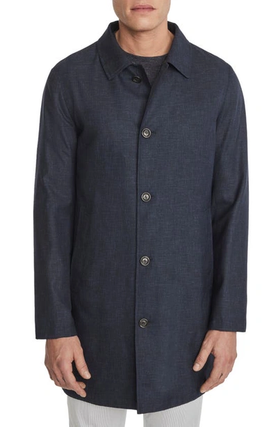 Jack Victor Hans Wool Raincoat In Navy