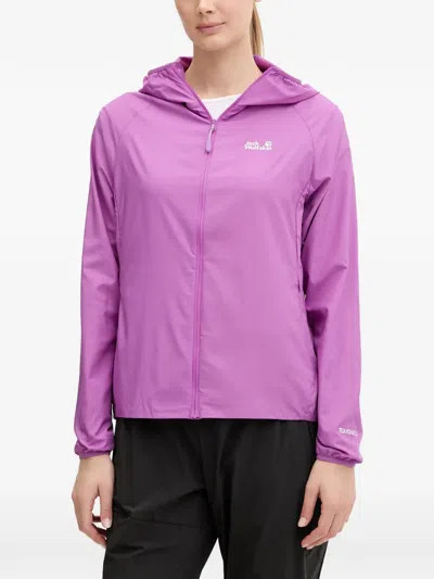 Jack Wolfskin Prelight Aero Hooded Jacket In Purple
