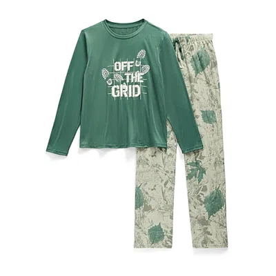 Jaclyn Little & Big Kid Boys Long Sleeve 2-pc. Pajama Set In Brown