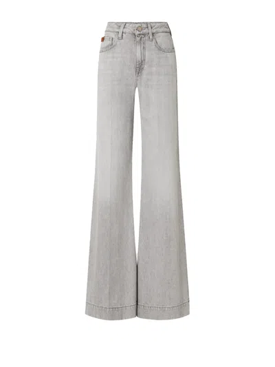 Jacob Cohen Wide Leg Jeans In Gray Denim