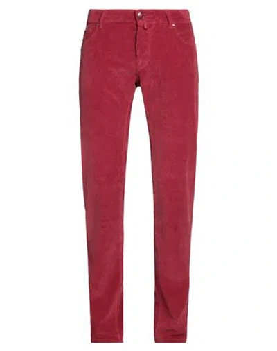 Jacob Cohёn Man Pants Burgundy Size 34 Cotton, Elastane In Red