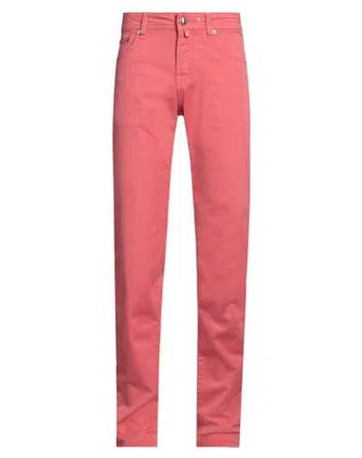 Jacob Cohёn Man Pants Coral Size 29 Cotton, Elastane In Pink