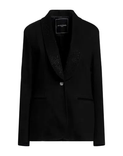 Jacob Cohёn Woman Blazer Black Size 6 Cotton, Lyocell, Elastomultiester, Elastane