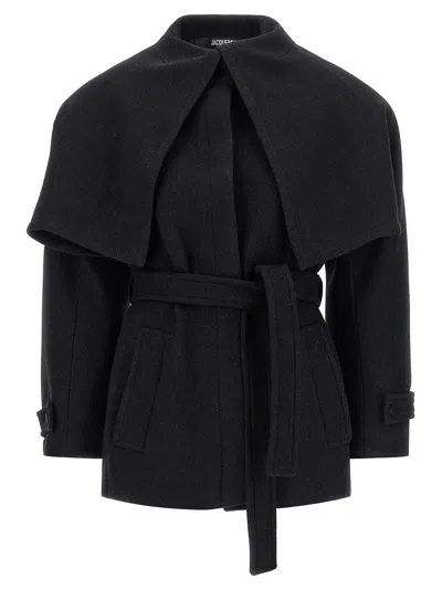 Jacquemus Black 'le Caban Boléro' Coat