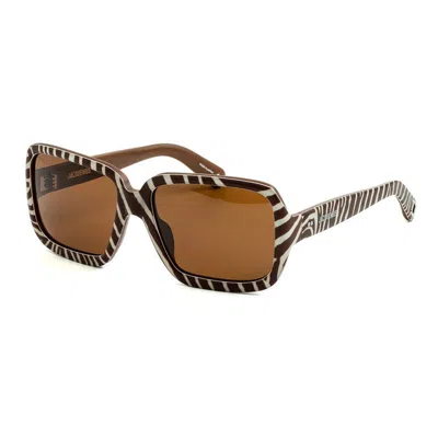 Jacquemus Cabana Mini Sunglasses In Zebra Print In Brown