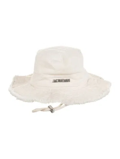 Pre-owned Jacquemus Distressed Monochromatic Bucket Baja Hat In Neutrals